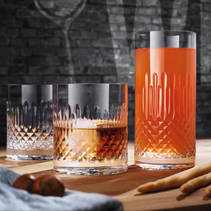 Diamante Bicchiere Whisky DOF 38 cl In Vetro Set 6 Pz