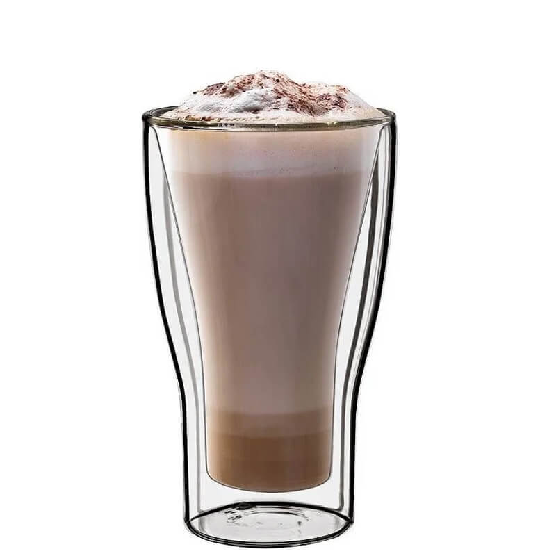 Thermic Glass Drink & Design Duos Latte Tazza Latte 34 cl In Vetro Termico Borosilicato Set 2 Pz