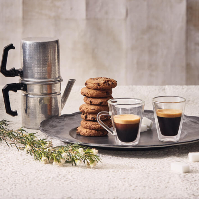 Thermic Glass Drink & Design Espressino Tazzina Caffè 10.5 cl In Vetro Termico Borosilicato Set 2 Pz