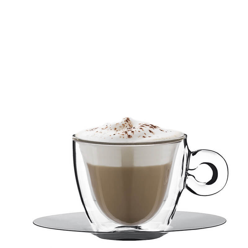 Thermic Glass Drink & Design Tazza Cappuccino 16.5 cl In Vetro Termico Borosilicato Set 2 Pz