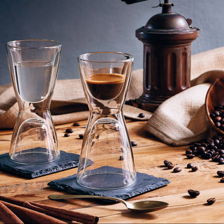 Thermic Glass Drink & Design Unico Espresso & Water Multipurpose Shot Glass 10 cl Set 2 Pcs
