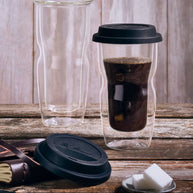 Thermic Glass Drink & Design Coffee On The Go Tazza Caffè Large 46 cl In Vetro Termico Borosilicato