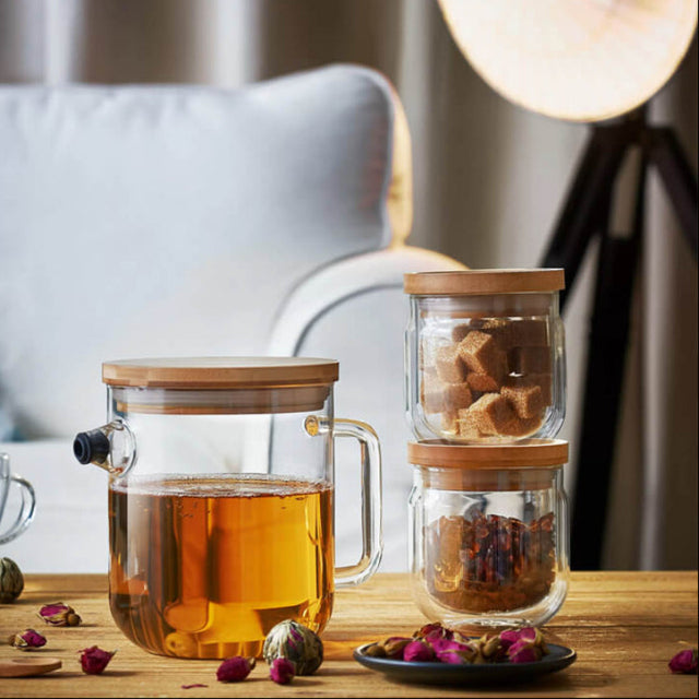Thermic Glass Drink & Design Teiera Con Beccuccio Versatore 100 cl In Vetro Termico Borosilicato