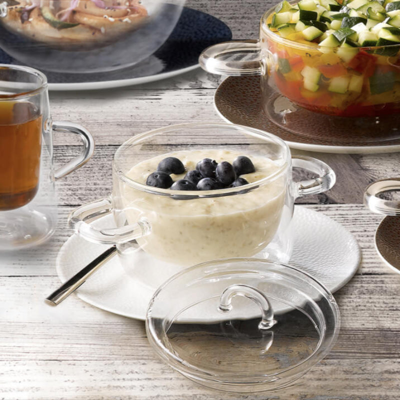 Thermic Glass Food & Design Small Pot with Lid 25 cl Set 2 Pcs