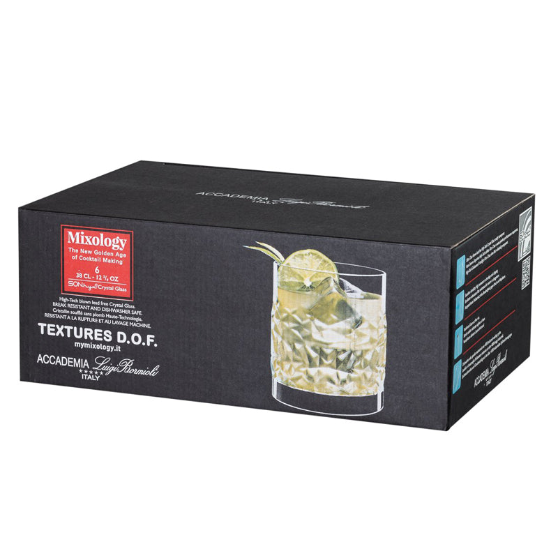 Mixology Texture Bicchiere Whisky DOF 38 cl In Vetro Set 6 Pz