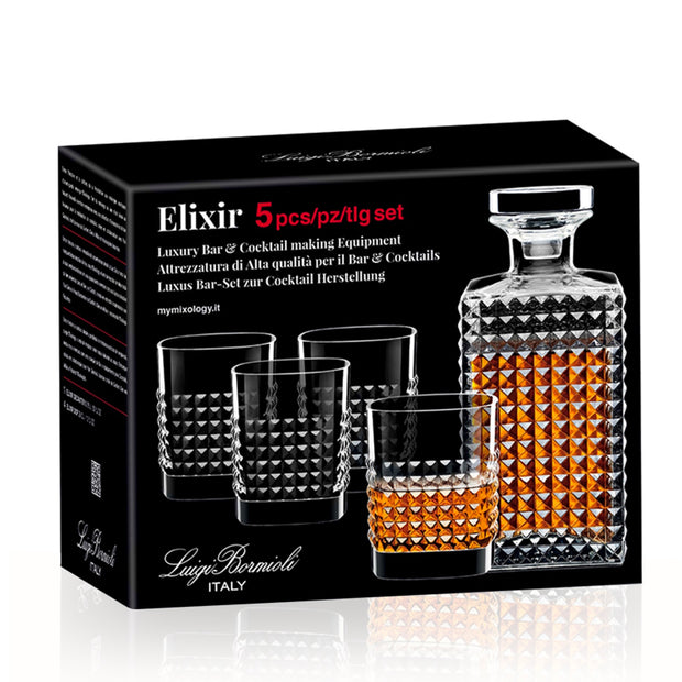 Mixology Elixiri Whisky Set Bottle and Glasses Set 5 Pcs