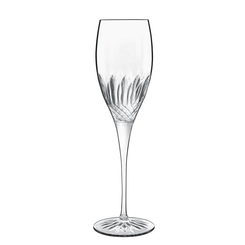Diamante Calice Flute 22 cl In Vetro Set 4 Pz