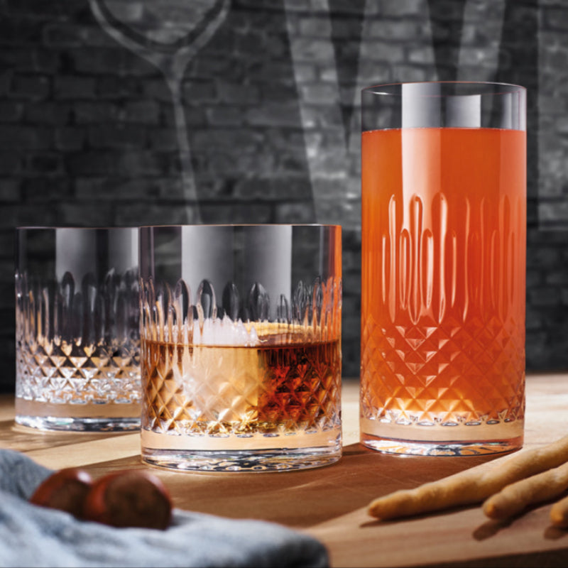 Diamante Bicchiere Bibita 48 cl In Vetro Set 4 Pz
