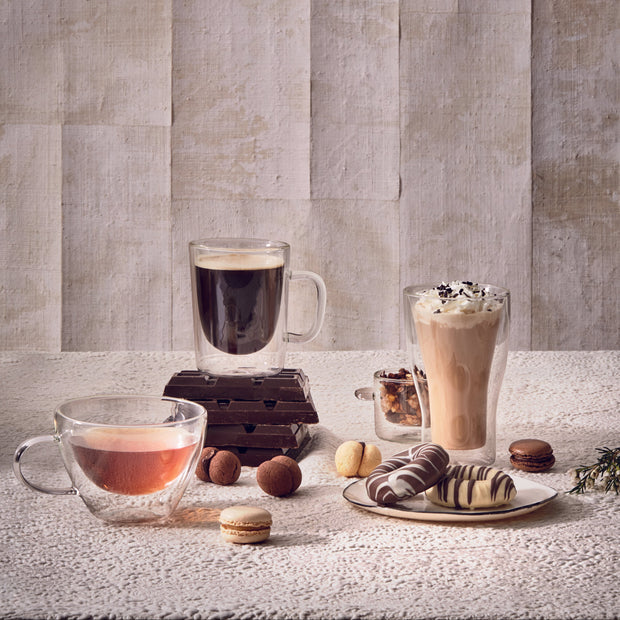 Thermic Glass Drink & Design Duos Acqua Bicchierino Caffè 12 cl In Vetro Termico Borosilicato Set 2 Pz