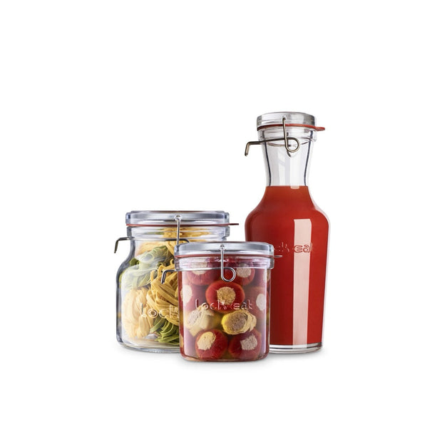 Lock Eat Set Vasetti Con Tappo Ermetico In Vetro Set 3 Pz