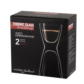 Thermic Glass Drink & Design Unico Espresso & Water Multipurpose Shot Glass 10 cl Set 2 Pcs