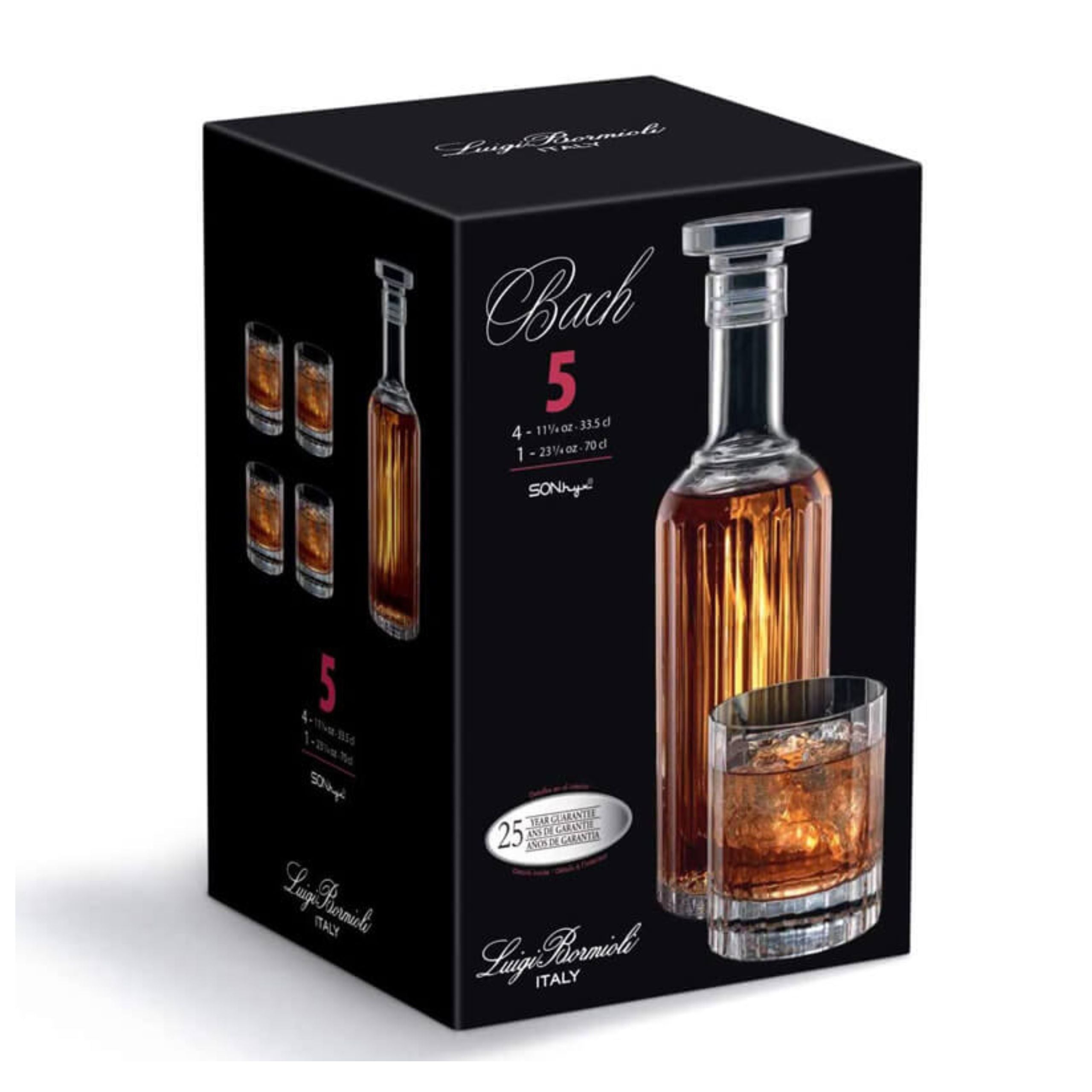 Bach Bouteille De Whisky Et Verres Lot 5 Pcs