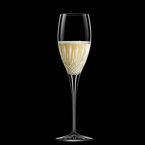 Diamante Calice Flute 22 cl In Vetro Set 4 Pz