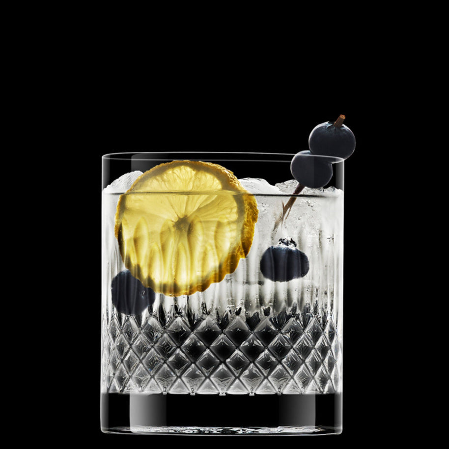 Diamante Bicchiere Whisky DOF 38 cl In Vetro Set 4 Pz