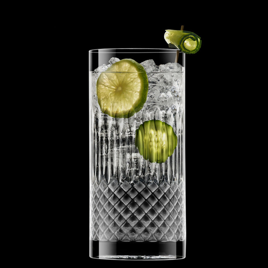 Diamante Bicchiere Bibita 48 cl In Vetro Set 4 Pz