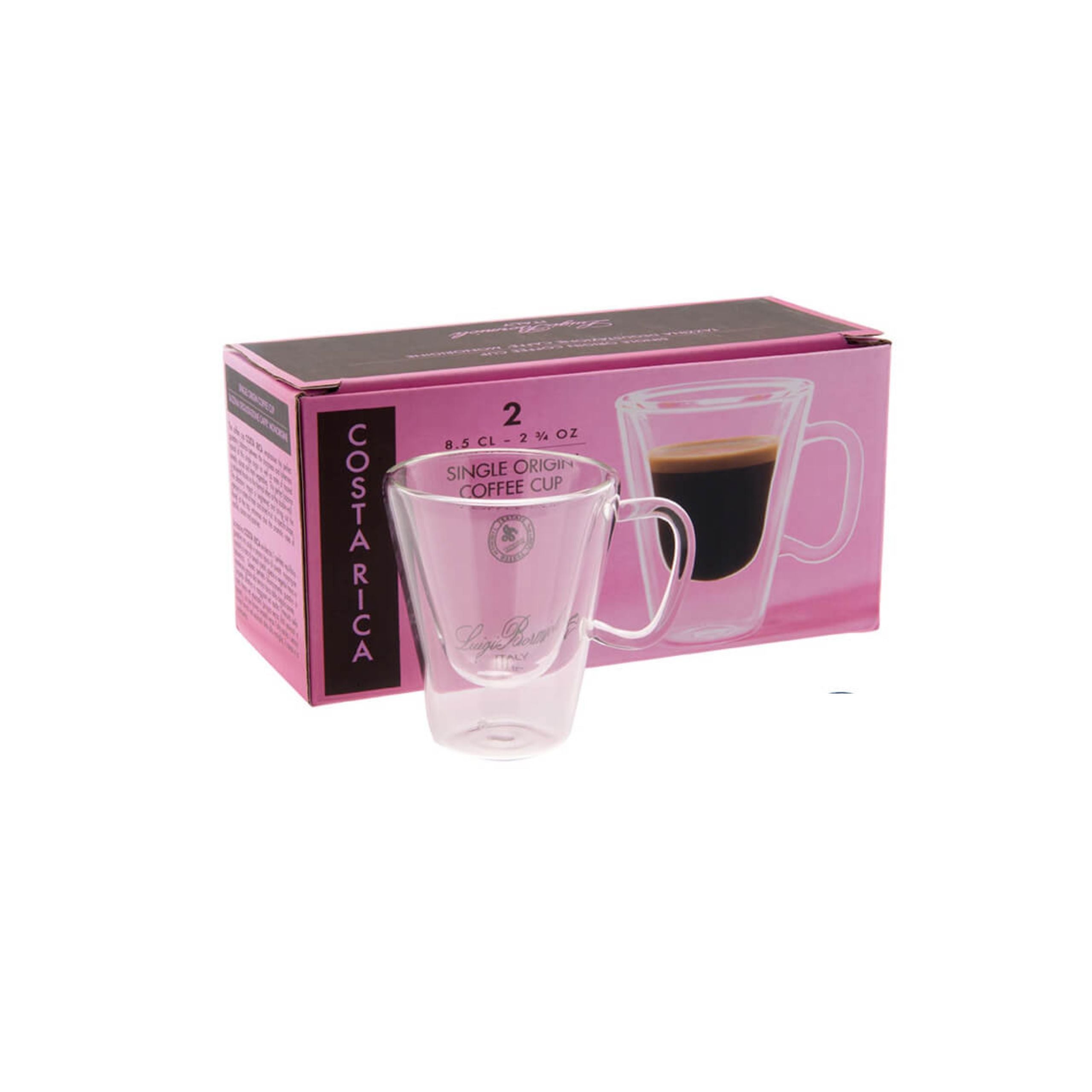Thermic Glass Monorigine Costarica Tazzina Caffè 8.5 cl In Vetro Termico Borosilicato Set 2 Pz